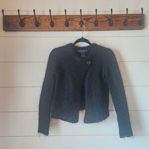 Vintage French Connection Mohair Cardigan – Black, Top Button, Size L
